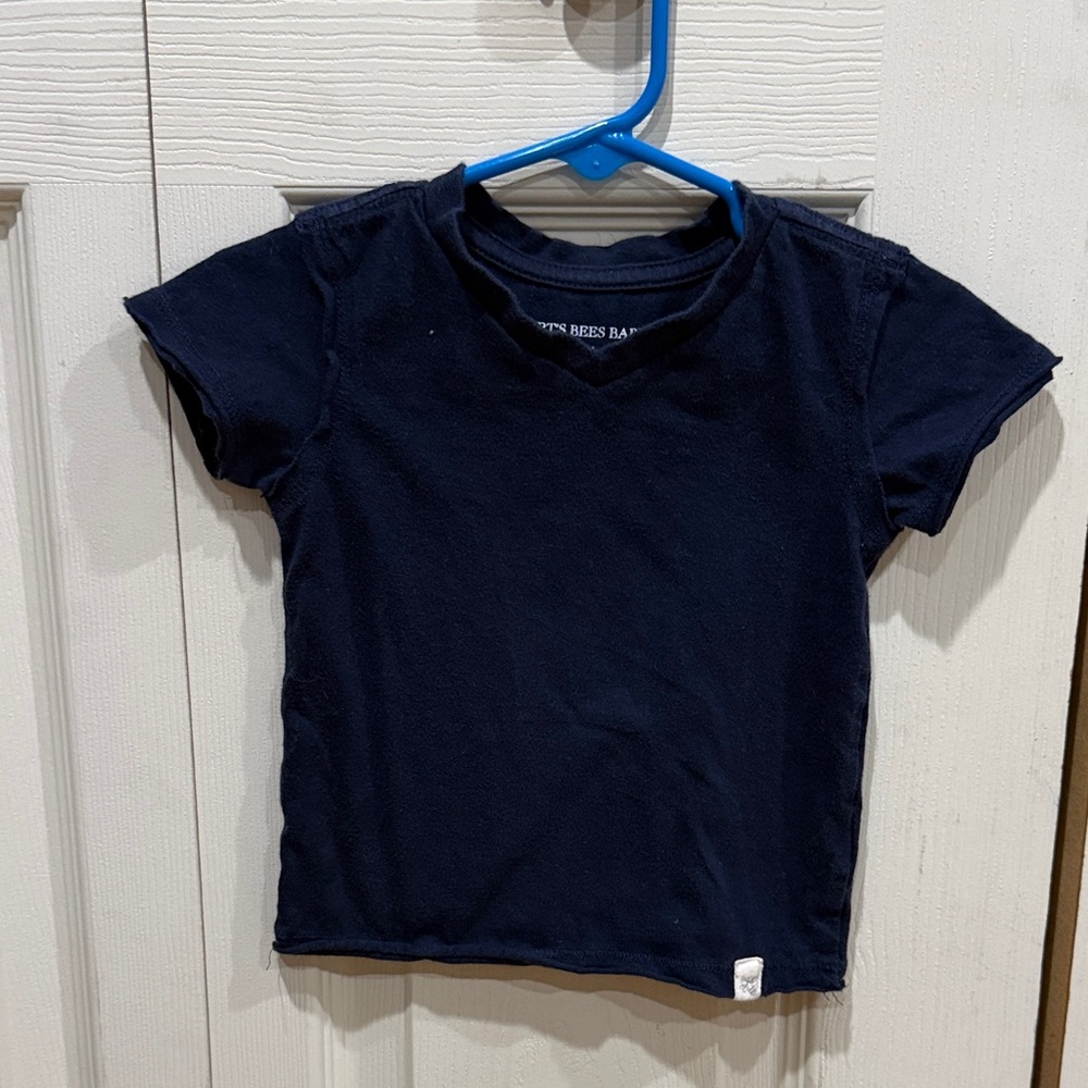 Burt's Bees Baby Dark Blue Short Sleeve Tee 12m 100% Organic Cotton